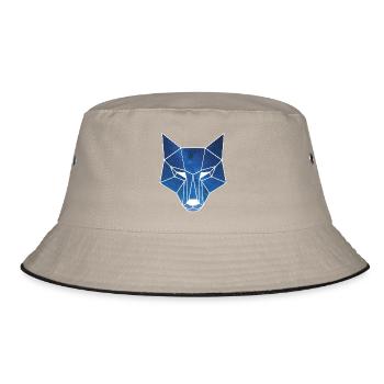 Weißer Wolf und Sternenhimmel - Bucket Hat - Khaki/Schwarz - Vorne
