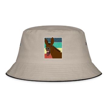 Mule Mule Donkey Horse Vintage Cadeau - Bob - kaki/noir - Devant