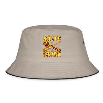 Kälte Technik Retro Design - Bucket Hat - Khaki/Schwarz - Vorne