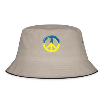 Frieden für die Ukraine - Bucket Hat - Khaki/Schwarz - Vorne