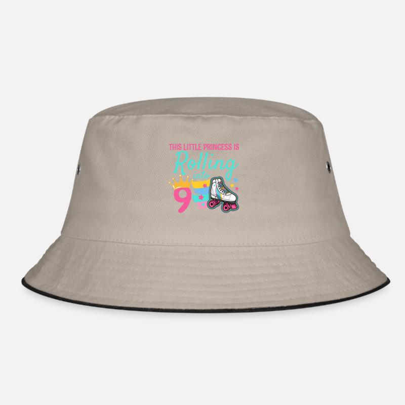 9. Geburtstag Rollschuh - Bucket Hat - Khaki/Schwarz
