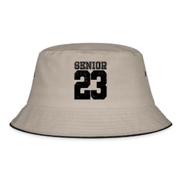 Senior 2023 Distressed Graduated Graduation Gift - Bucket Hat - khaki/black - Front