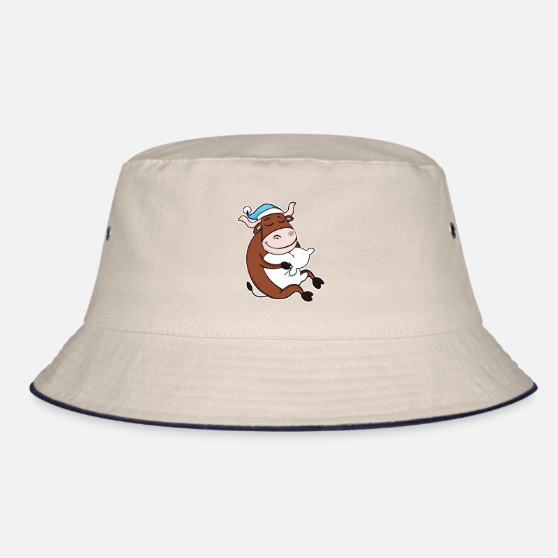 Ox with pillow and sleeping cap Bucket Hat