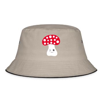 Kawaii, champignon, crapaud - Bob - kaki/noir - Devant