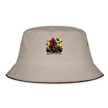 Monster truck with skull and full of destruction - Bucket Hat - khaki/black - Front
