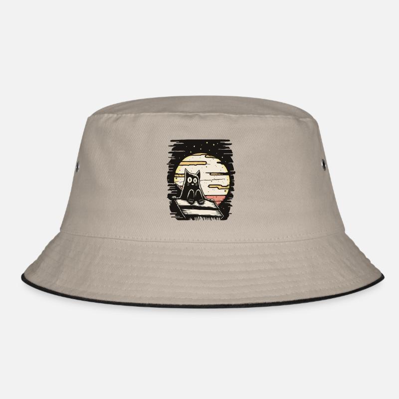eine Katze sitzt auf dem Dach Bucket Hat