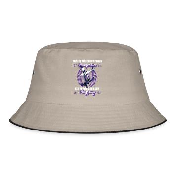 Fallschirmspringen Fallschirm Tandemsprung Mädchen - Bucket Hat - Khaki/Schwarz - Vorne