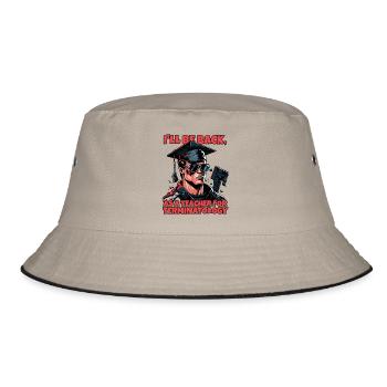 Cyborg robot with a degree in terminatology - Bucket Hat - khaki/black - Front