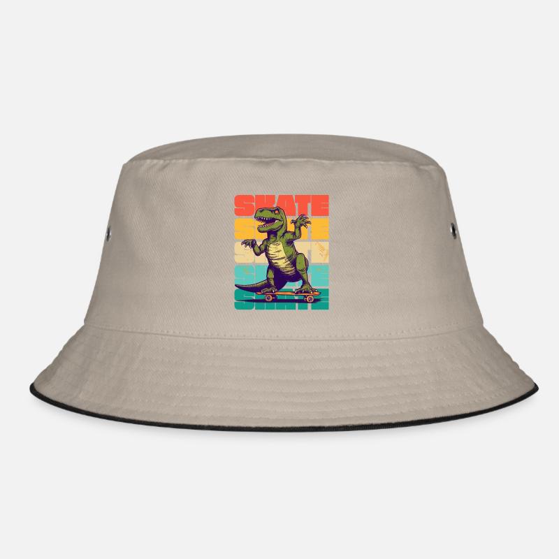 Skateboarding Cool Skateboarder T Rex Dinosaurier Bucket Hat