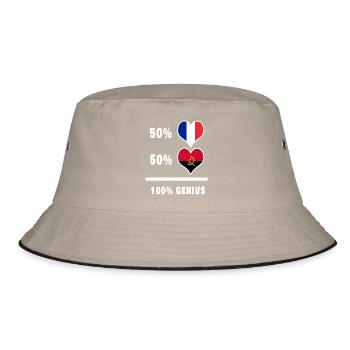 Drapeaux Angola et France 100% génial - Bob - kaki/noir - Devant