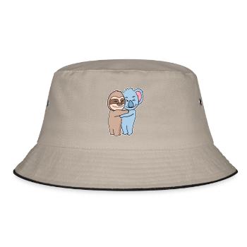 Sloth and koala hugging - hug - Bucket Hat - khaki/black - Front