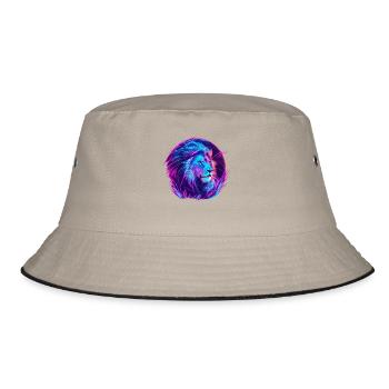 Löwe Vaporwave EDM - Bucket Hat - Khaki/Schwarz - Vorne