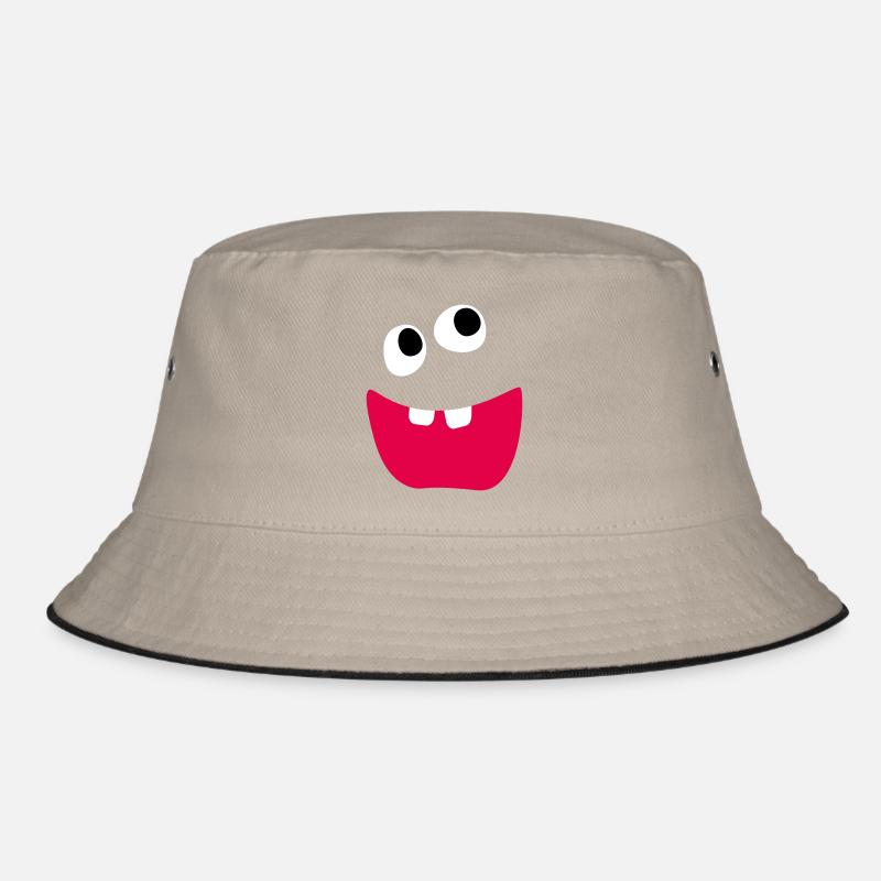 Naughty Monster Laughing Teeth Kids Comic Funny Bucket Hat