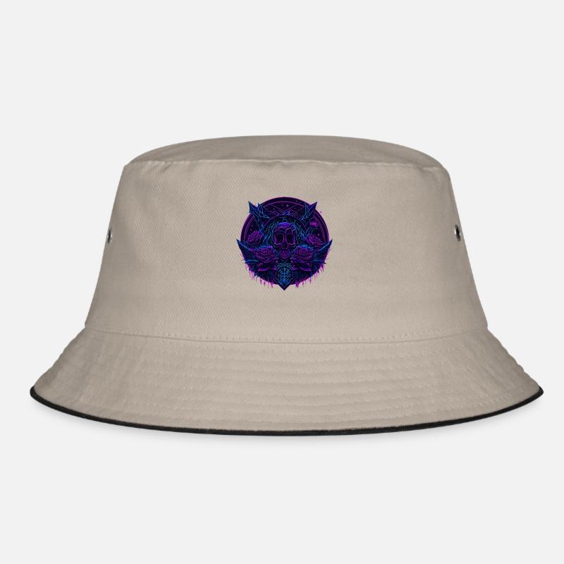 neon Rosen Schädel Vaporwave Bucket Hat