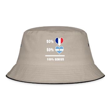 Drapeau 100% génial de l'Argentine et de la France - Bob - kaki/noir - Devant