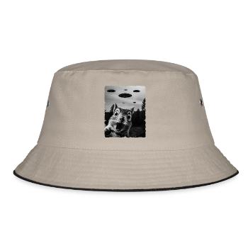 Squirrel Alien Invasion Uap Weirdcore - Bucket Hat - khaki/black - Front