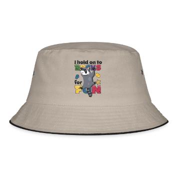 I hold on to rocks for fun - Bucket Hat - khaki/black - Front