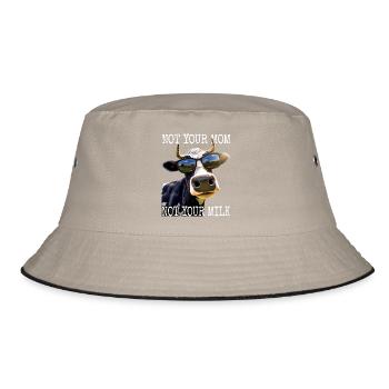 Not Your Mom Not Your Milk Vegan Veggie Vegetarian - Bucket Hat - khaki/black - Front