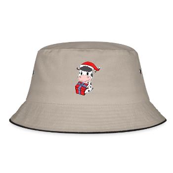 Vache avec chapeau de Noël Noël - Bob - kaki/noir - Devant