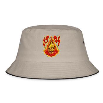 Smoker-Feuermonster, 84' Abschläge - Bucket Hat - Khaki/Schwarz - Vorne