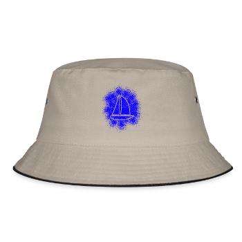 Segelyacht Segelboot Segelschiff Segelcrew - Bucket Hat - Khaki/Schwarz - Vorne