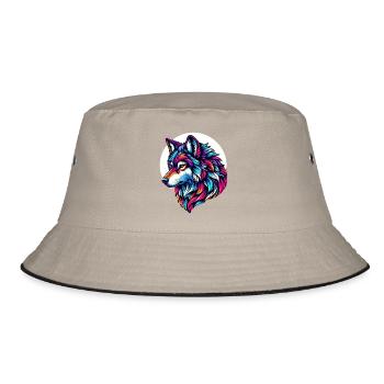 Wolf - Bucket Hat - khaki/black - Front