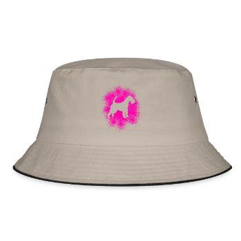 Drahthaar-Foxterrier für Hundeliebhaber - Bucket Hat - Khaki/Schwarz - Vorne