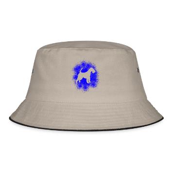 Drahthaar-Foxterrier für Hundeliebhaber - Bucket Hat - Khaki/Schwarz - Vorne