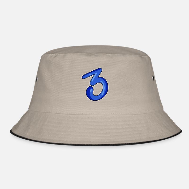 Three - 3 - Number 3 - Number 3 Bucket Hat