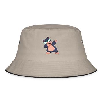 Maulwurf Hip Hip Tanz - Bucket Hat - Khaki/Schwarz - Vorne