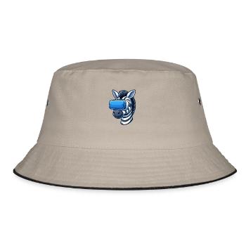Cooler Zebra VR-Gamer - Bucket Hat - Khaki/Schwarz - Vorne