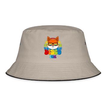 Disco Fox Discokugel Fuchs Sonnenbrille Discofox - Bucket Hat - Khaki/Schwarz - Vorne