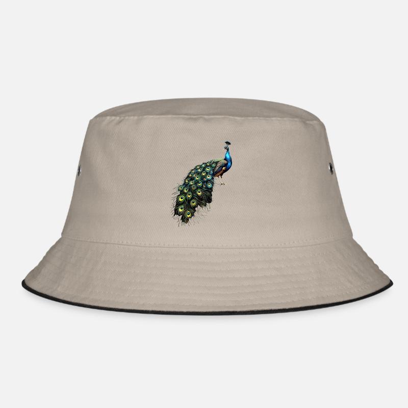Peacock Blue Peacock Peacock Wheel Peacock Wheel Peacock Wheel Bucket Hat