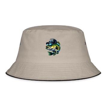 Gestreifter Barsch Blitz - Bucket Hat - Khaki/Schwarz - Vorne