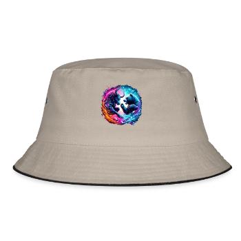 Bull vs Bear Exchange Battle - Bucket Hat - khaki/black - Front
