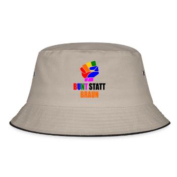 bunt statt braun - Bucket Hat - Khaki/Schwarz - Vorne