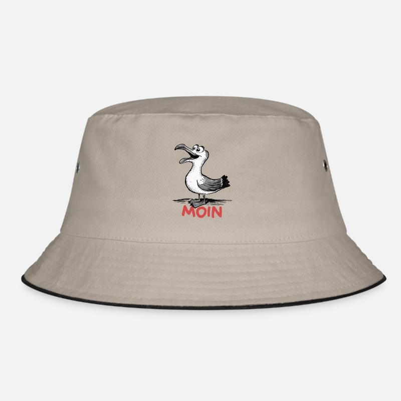 Moin Möwe - Bucket Hat - Khaki/Schwarz