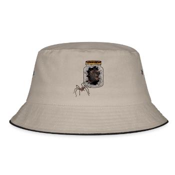 Halloween Spiders Arachnids Spider Phobia - Bucket Hat - khaki/black - Front
