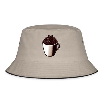 Coffee Tea - Coffee Cup - Tea - Bucket Hat - khaki/black - Front
