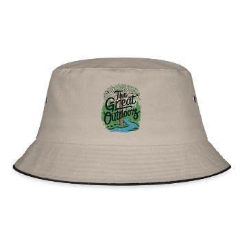 DIE FREIE NATUR - Bucket Hat - Khaki/Schwarz - Vorne