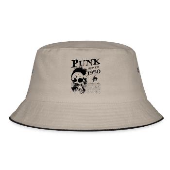 Punk Since 1950, Punks Not Dead, 74 Years Old and - Bucket Hat - khaki/black - Front