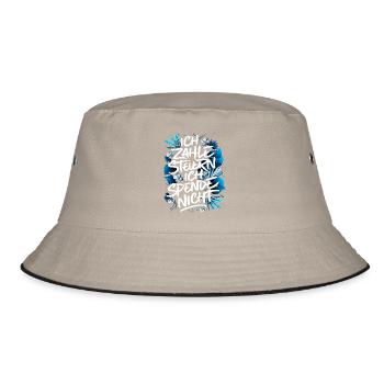 Ich zahle Steuern! ich spende nicht - Typografie - Bucket Hat - Khaki/Schwarz - Vorne