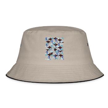 Ocean Camouflage – marine life in camouflage style - Bucket Hat - khaki/black - Front