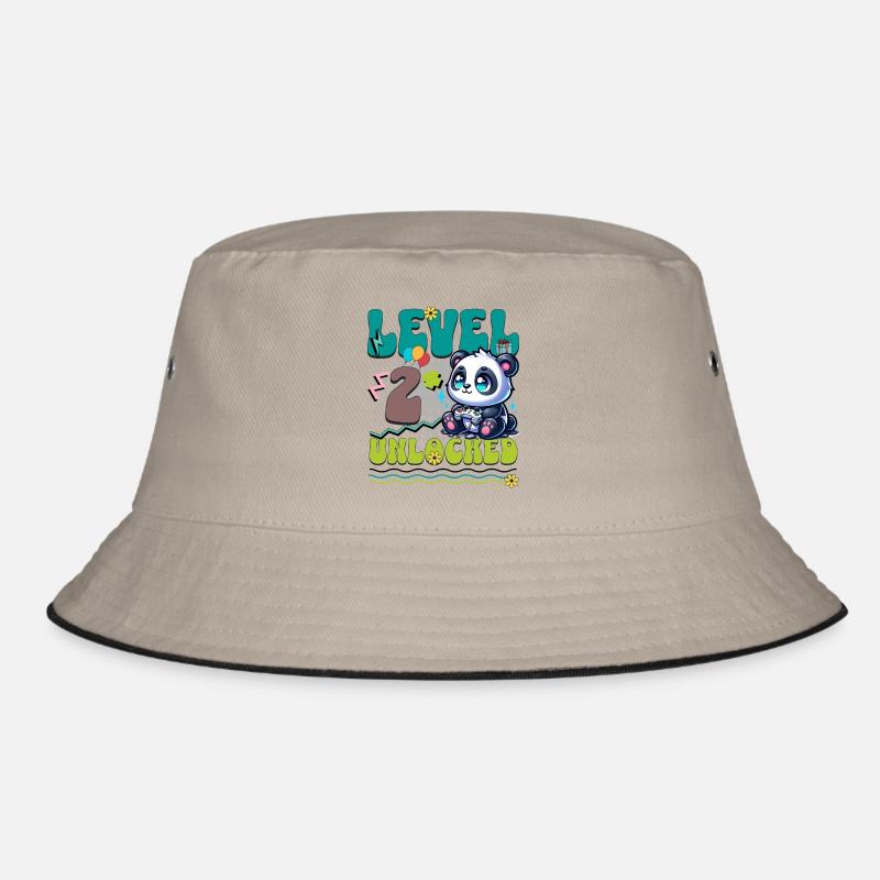 2nd Birthday Level Unlocked Gaming Panda Bucket Hat