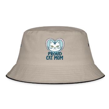 STOLZE KATZENMAMA - Bucket Hat - Khaki/Schwarz - Vorne