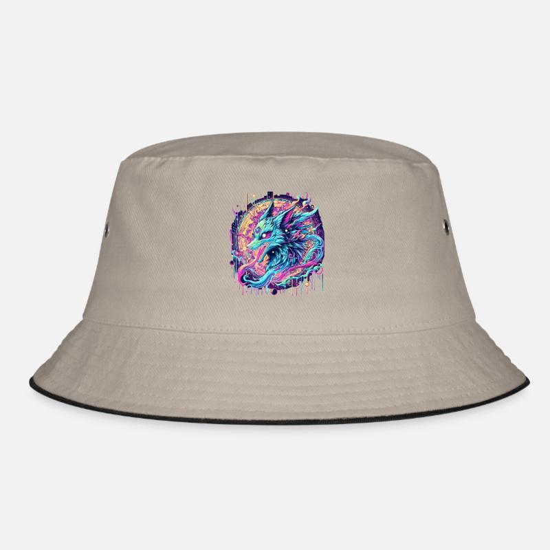 Psychedelic Fox Head Goa Art Bucket Hat