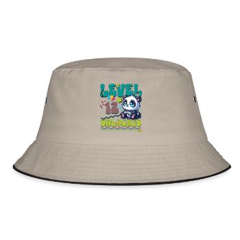 12th Birthday Level Unlocked Gaming Panda - Bucket Hat - khaki/black - Front