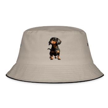 Dachshund, Dachshund, Miniature Dachshund, Dachshund Club, Dachshund - Bucket Hat - khaki/black - Front