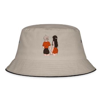 Freunde - Bucket Hat - Khaki/Schwarz - Vorne