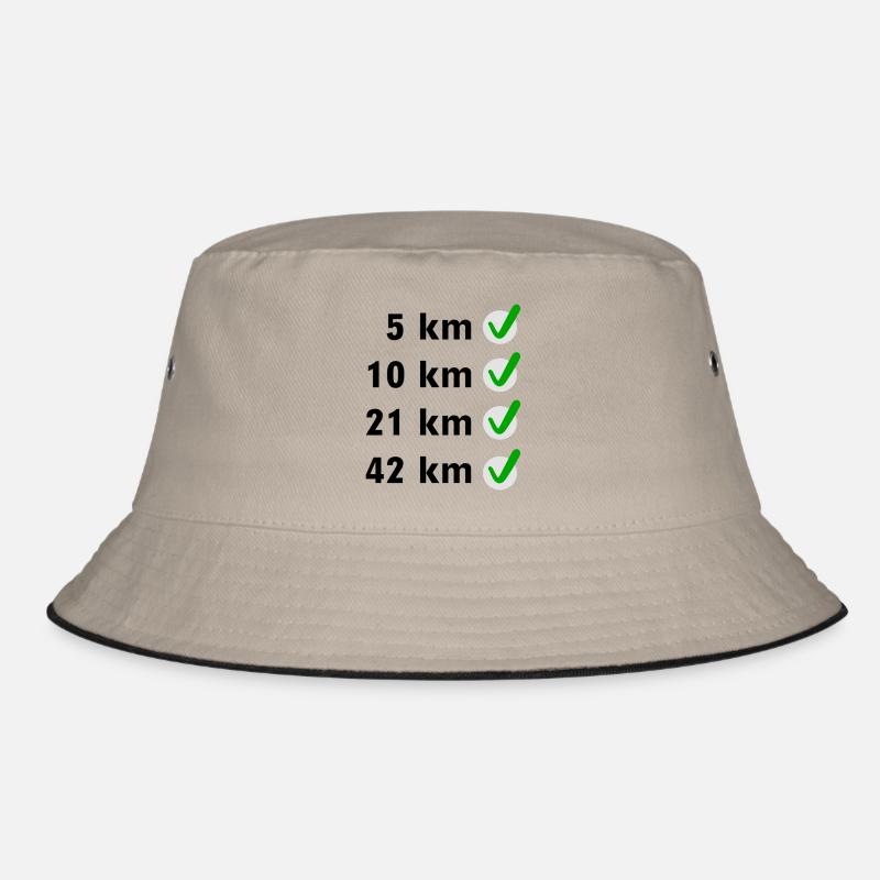Marathon Checkliste - Bucket Hat - Khaki/Schwarz